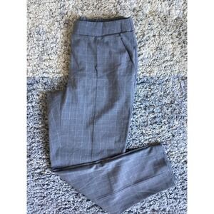 Nine West Relax Cropped Pull Up Grey Striped Pants Size Small